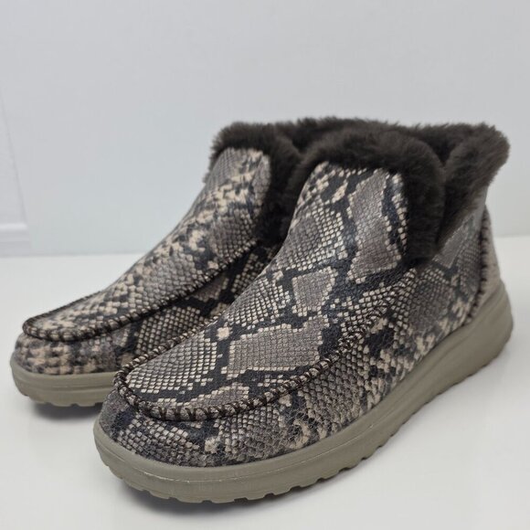 Hey Dude Denny Python Print Slip On Ankle Boot - 10 - Picture 5 of 12
